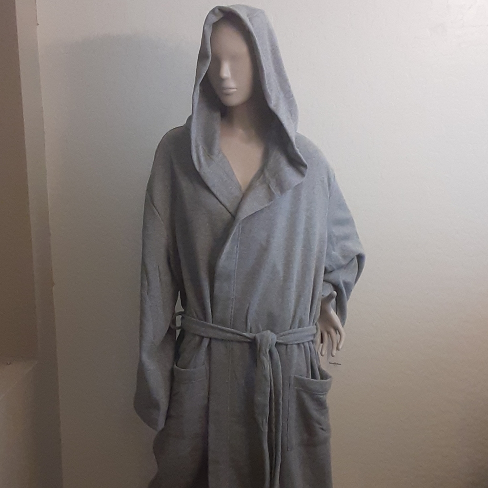 Men's Hooded Fleece Robe Gray - Goodfellow & Co™